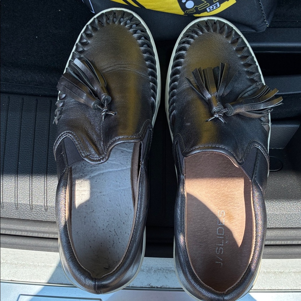 J Slides Brown Leather Women's Sneakers